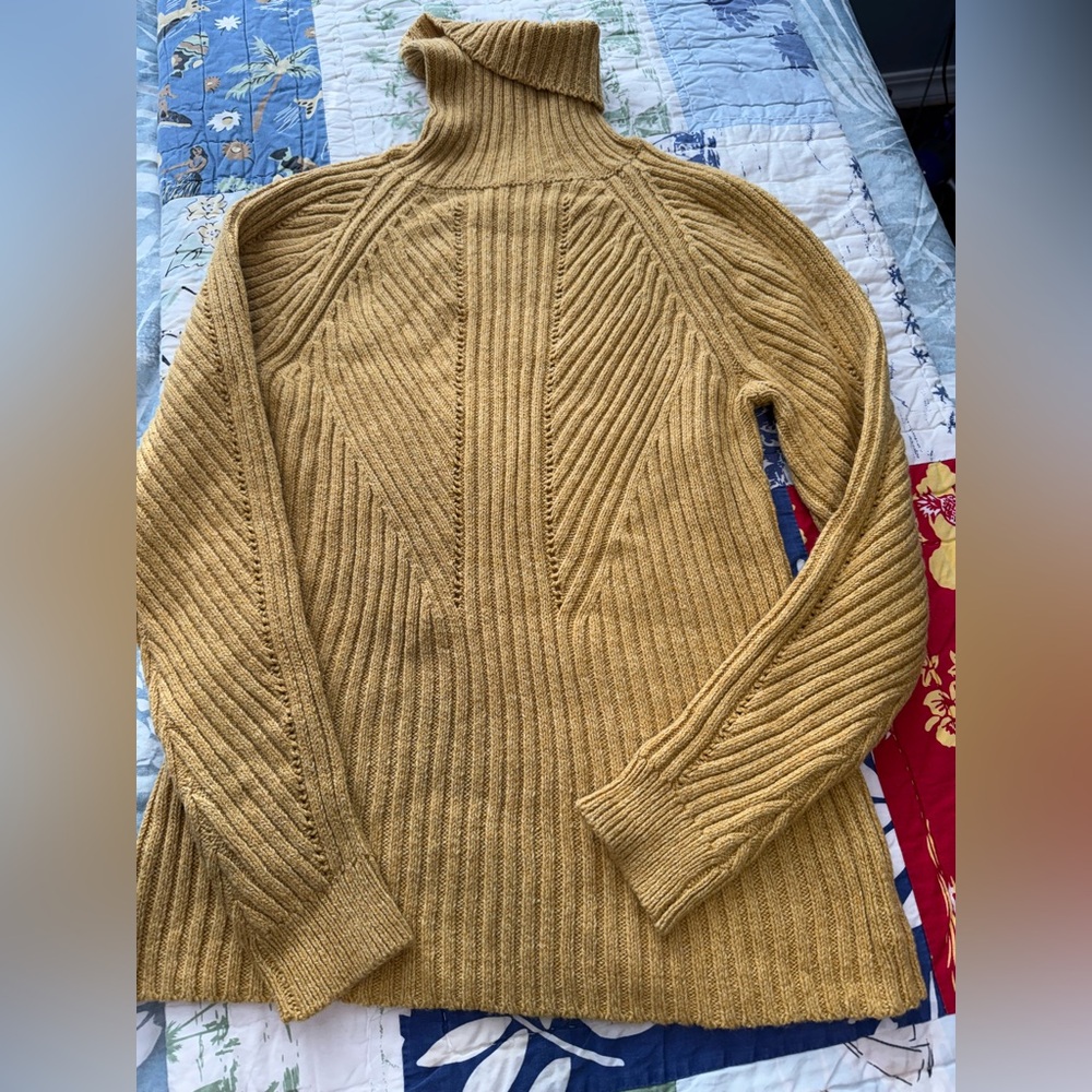 Sundance Women's Mustard Cowl Neck Sweater